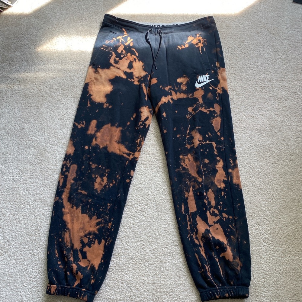 Bleached Nike sweatpants and cropped sweatshirt